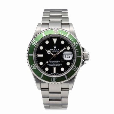 Iconico e Sportivo Submariner 16610 LV del 50° Anniversario, con Ghiera Girevole Verde, in Acciai...