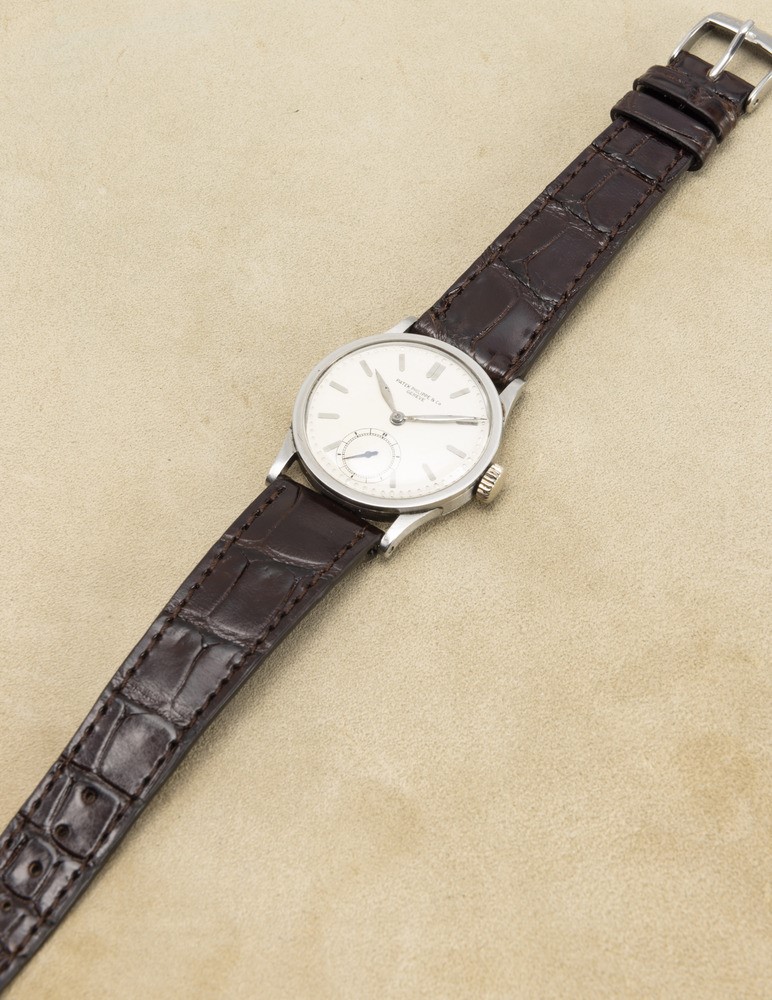 Patek Philippe - Estremamente Raro Calatrava Ref 96 in Acciaio Prima Serie, Quadrante Argentè con...