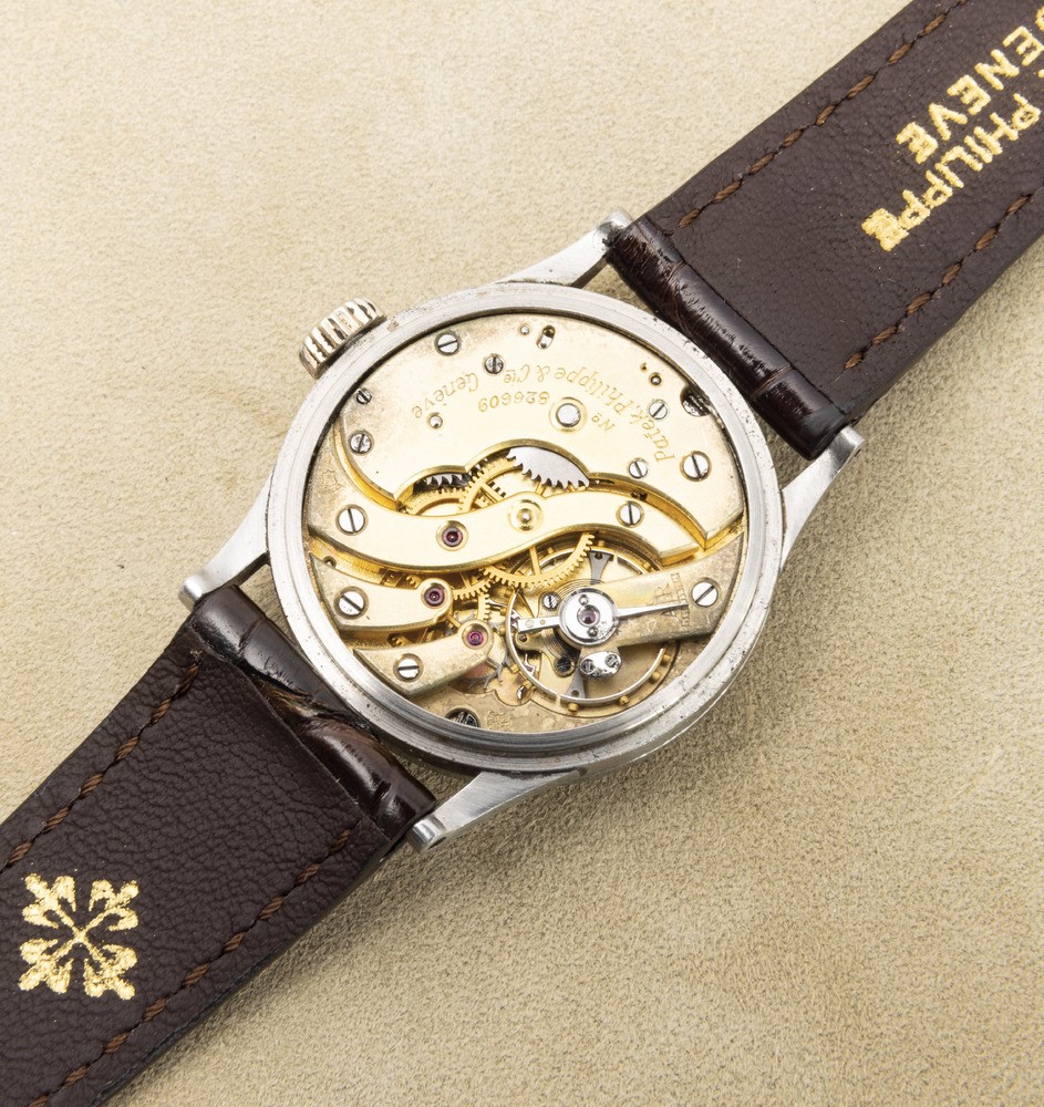 Patek Philippe - Estremamente Raro Calatrava Ref 96 in Acciaio Prima Serie, Quadrante Argentè con...