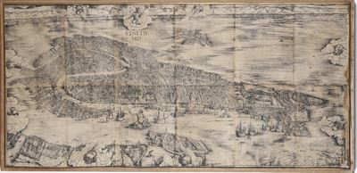 Copia Moderna della Veduta di Venezia di Jacopo De Barberi, Venezia 1500