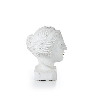 Testa di donna, scultura in gesso, XX secolo