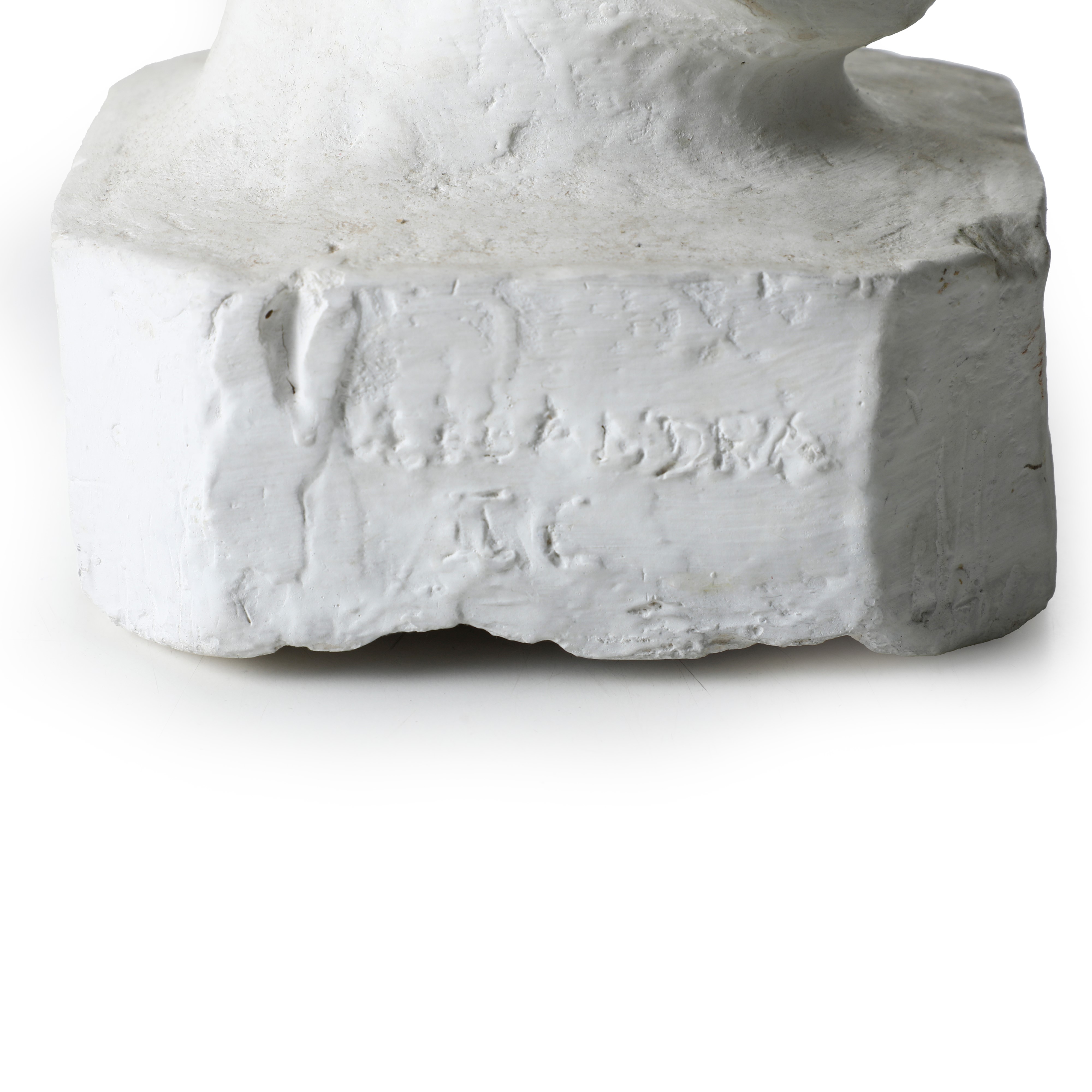 Testa di donna, scultura in gesso, XX secolo