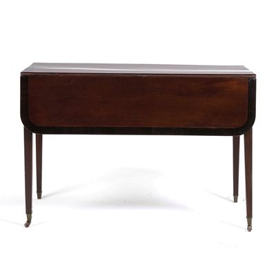 Tavolo ad alette, XIX-inizi XX secolo, legno con cassetto e gambe rastremate