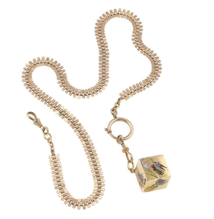 Chain and enamel pendant  - Auction Jewels - Cambi Casa d'Aste