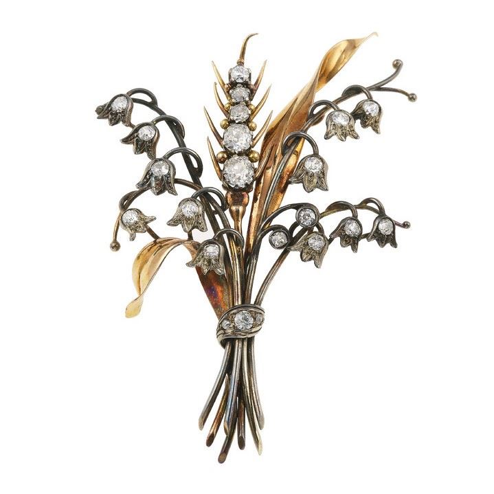 Old-cut diamond and gold brooch  - Auction Jewels - Cambi Casa d'Aste