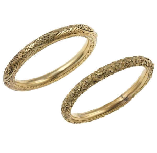 Two gold bangles