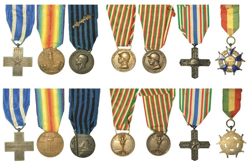 REGNO D’ITALIA. Lotto di sette onorificenze.  - Auction Numismatics - I - Cambi Casa d'Aste
