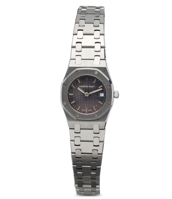 Fine and elegant Royal oak Lady, ref 66270ST, steel with dial from tropical blue, dated and applied  [..]