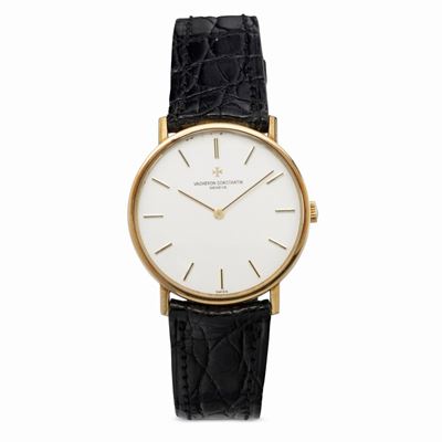 Elegante Patrimony Extrapiatto in Oro Giallo 18k, Quadrante Argentè con Indici Applicati, Carica ...