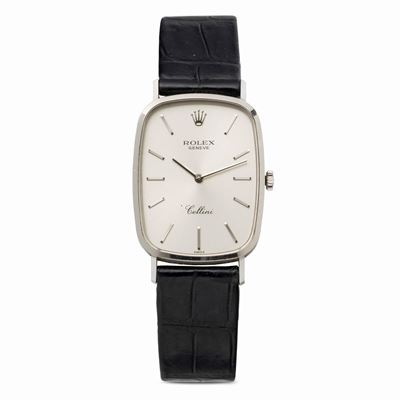 Inusuale Cellini Ref 4113 di Forma Rettangolare in Oro Bianco 18k Carica Manuale Quadrante Argent...