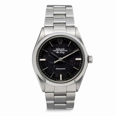 Essenziale ed Elegante Air King Ref 5500 in Acciaio Inossidabile con Splendido Quadrante Nero Opa...
