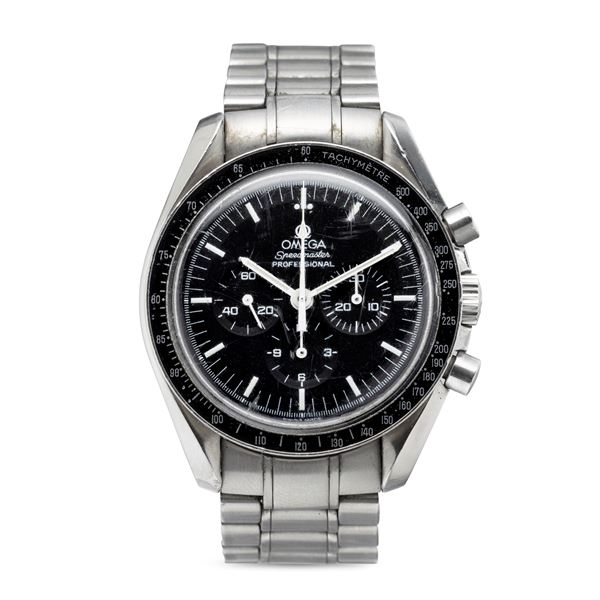 Omega - Sporty Speedmaster Professional ref 145.0022 stainless steel with helical lugs, tachymeter ring and pump keys, manual winding and plexiglass glass
