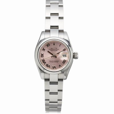 Sportivo e Fine Lady Datejust Ref 179160 in Acciaio, Quadrante Rosa con Numeri Romani, Ghiera Bom...