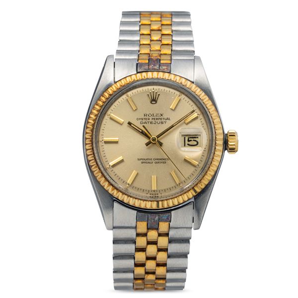 Rolex - Classic Datejust ref 1601 stainless steel and gold, champagne dial with applied indexes and Jubilee bracelet in perfect condition