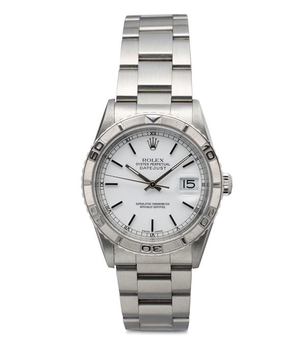 Rolex - Classic Datejust Turnograph ref 16264 stainless steel, white dial with applied indexes and swivel ring, Oyster bracelet, with warranty