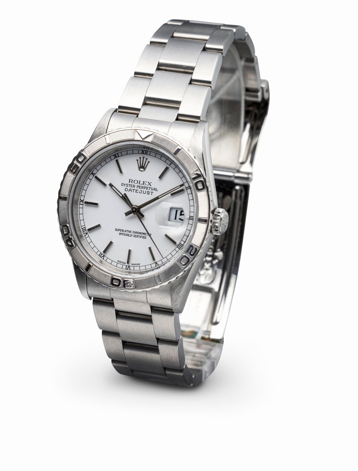 Rolex - Classico Datejust Turnograph Ref 16264 in Acciaio Inossidabile, Quadrante Bianco con Indi...