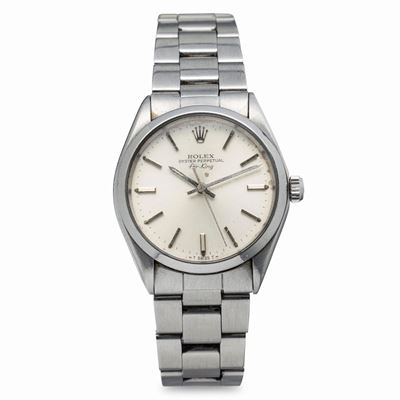 Classico Air King Ref 5500 in Acciaio Inossidabile con Quadrante Argentè, Ghiera Liscia e Braccia...