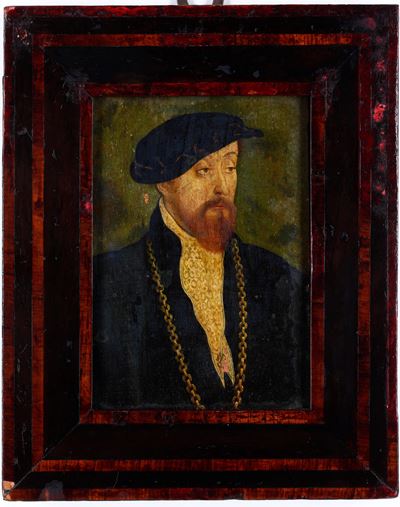 Scuola del Nord Europa del XVI Secolo Ritratto di Gentiluomo con Cappello