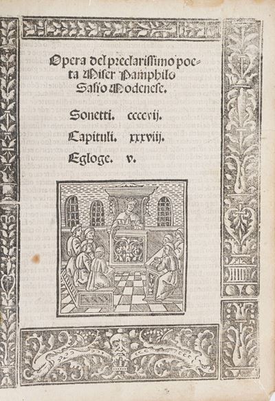 Sasso, Pamphilo Opera del Preclarissimo Poeta Miser Pamphilo Sasso Modenese. Sonetti. Ccccvii... ...