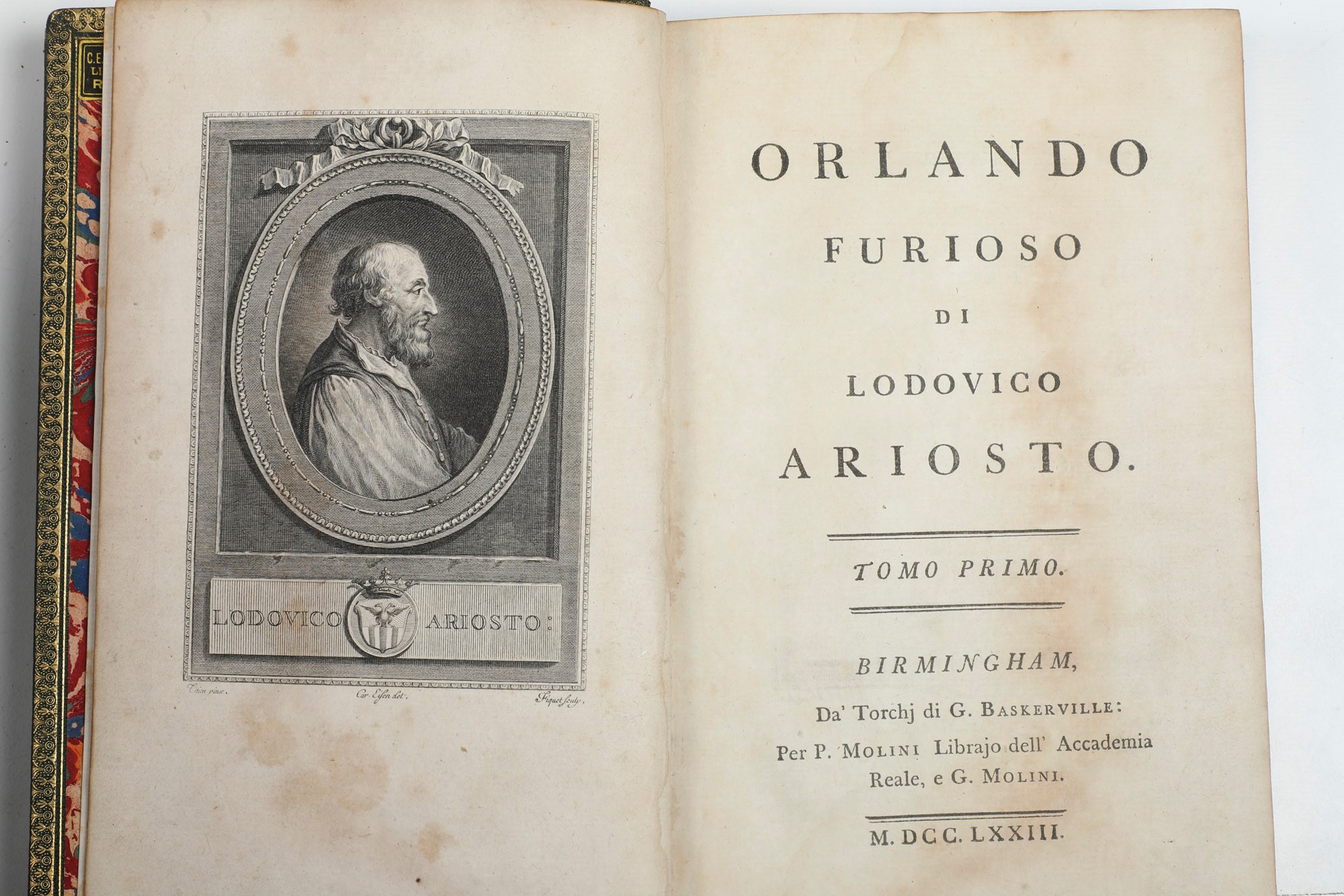 Ludovico Ariosto Orlando Furioso. Tomi dal 1 al 4. Birmingham dai Torchi di G.baskerville per P. ...