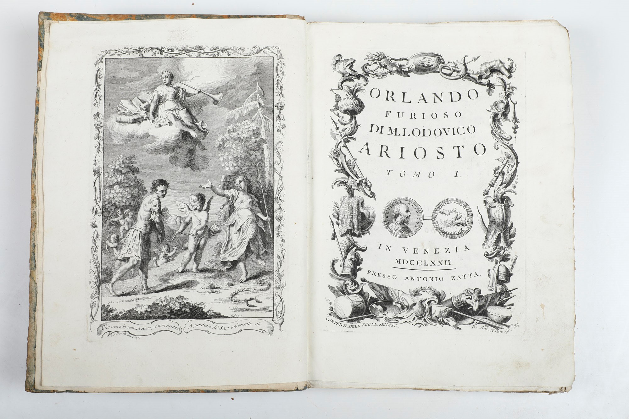 Ludovico Ariosto Orlando Furioso... Tomi Dall'1 al 4, in Venetia, Presso Antonio Zatta, 1772-1773
