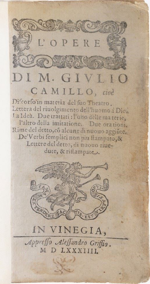 Cammillo Giulio L'Opere, in Vinegia appresso Alessandro Griffio, 1584.