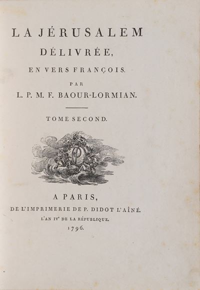 Tasso Torquato L. P. M. F. Baout-lormian la Jérusalem Délivrée, Ev Vers Francois... a Paris, De L...