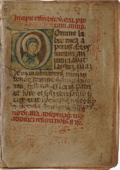 Manoscritto Pergamenaceo del Secolo XV. Manoscritto Devozionale, Composto da 132 Piccoli Fogli Pe...