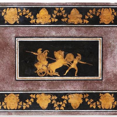Coppia di Piani in Scagliola di Forma Rettangolare, Manifattura Italiana (napoli?) XVIII-XIX Seco...