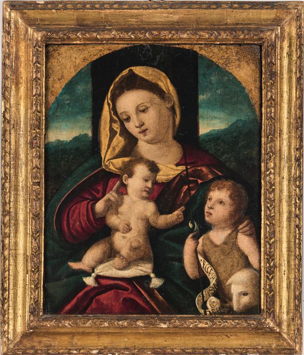 Galizzi Girolamo detto Girolamo da Santacroce - Madonna con Bambino e San Giovannino