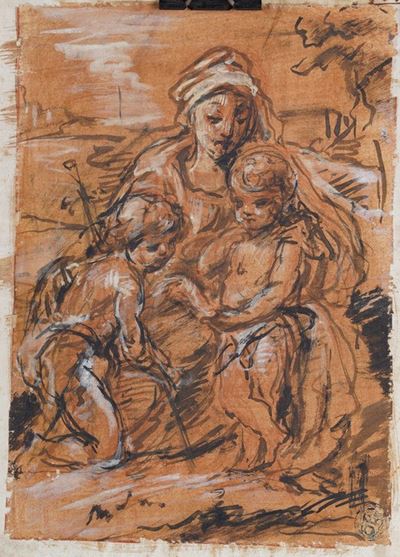 Scuola del XVIII Secolo Madonna con Bambino e San Giovannino