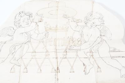 Scuola del XIX-XX Secolo Stemma con Putti