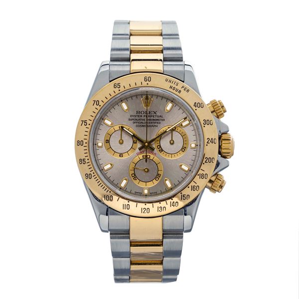 Sporty and iconic Cosmograph Daytona ref 116523, steel and yellow gold slate grey dial, automatic movement,  [..]