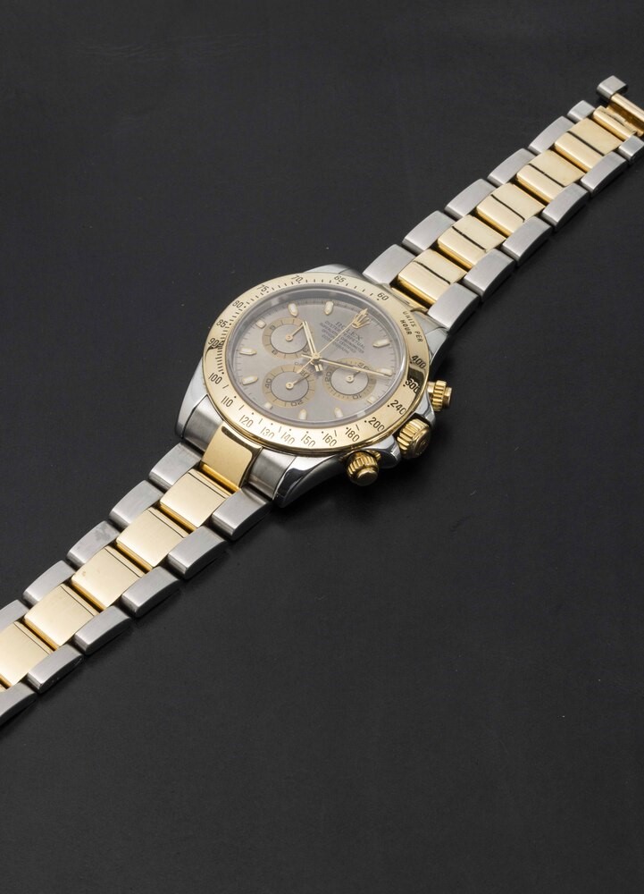 Rolex - Sportivo ed Iconico Cosmograph Daytona Ref 116523, Acciaio e Oro Giallo Quadrante Grigio ...