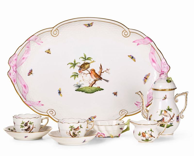 Servizio da tè tête-à-tête “Rothschild” Ungheria, Manifattura Herend, seconda metà del XX secolo   - Asta L'Art de la Table - Cambi Casa d'Aste