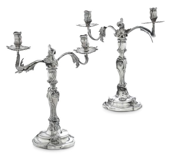 Two candle holders, Genoa, 1700s