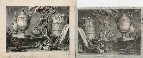 Pio Panfili - Capriccio con rovine ed elementi tratti dall'antichità classica