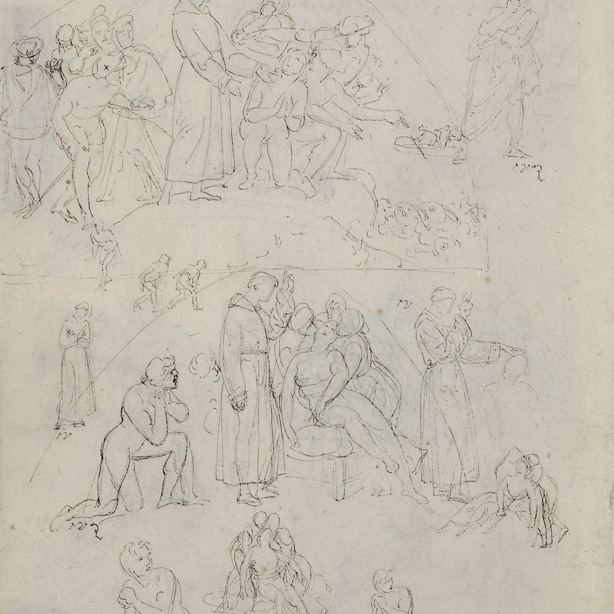 Giuseppe Bossi - Studi di Figure e Studi per Decorazione di Lunette