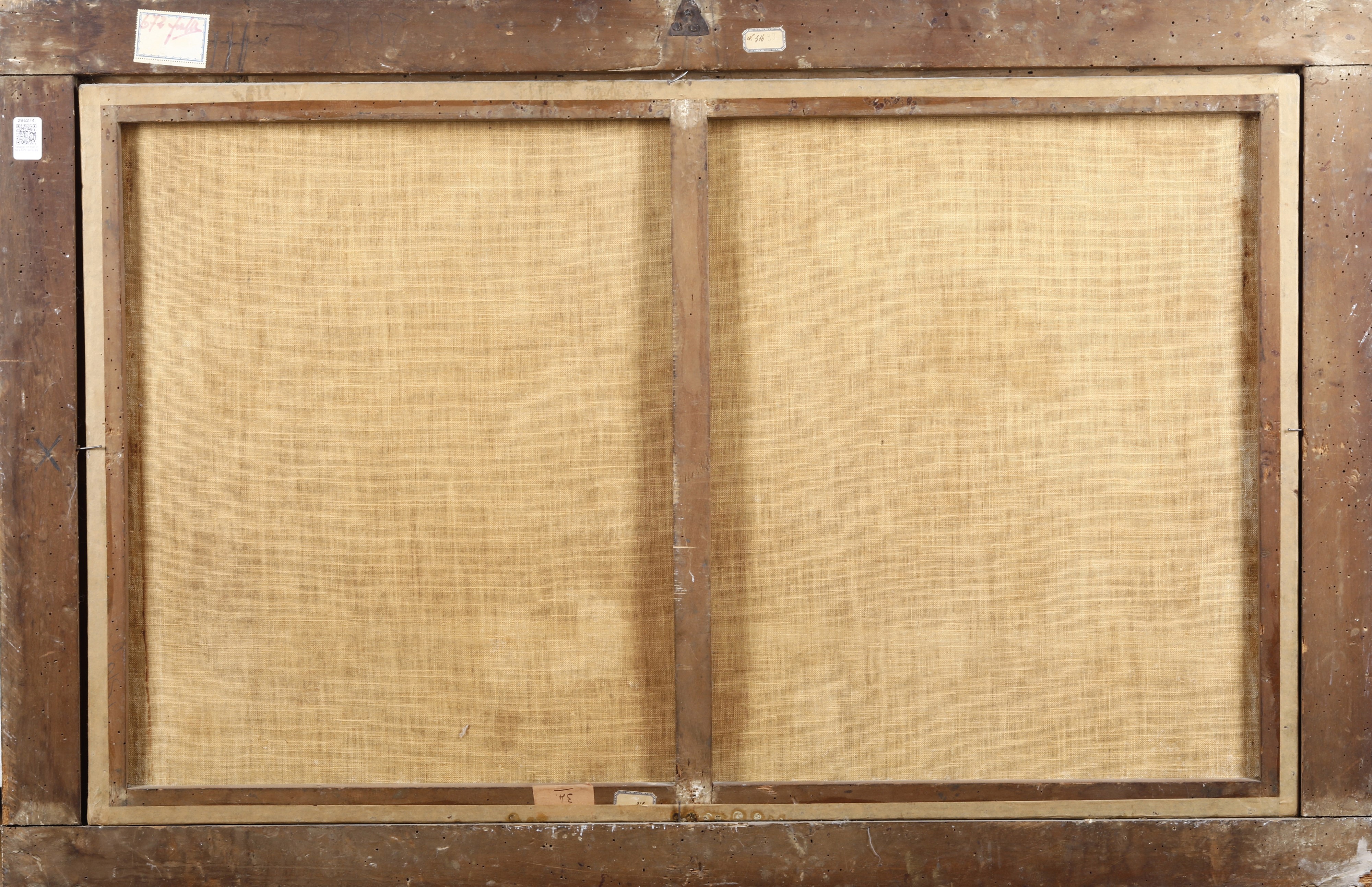 Scuola del XVIII secolo, Paesaggio costiero con figure e imbarcazioni, olio su tela