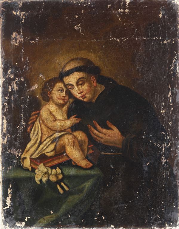 Scuola del XVIII secolo Sant'Antonio da Padova con il Bambino