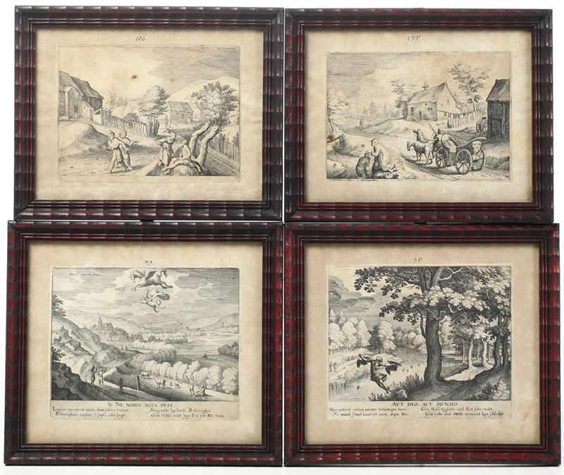 Matthaus Merian (1593-1650) Quattro incisioni su carta  - Asta Antiquariato - Cambi Casa d'Aste
