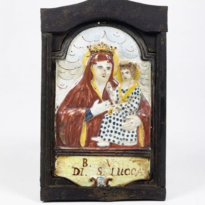 Targa con Beata Vergine di S. Lucca di Bologna.bologna o Imola, XIX Secolo.