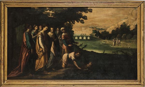 Scuola italiana del XVII secolo Ritrovamento di Mosè