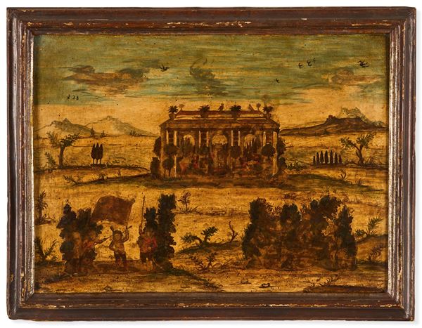 Quattro dipinti ad arte povera su tavola. XVIII secolo