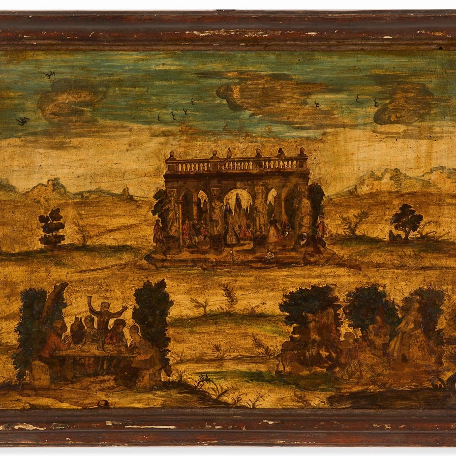 Quattro dipinti ad arte povera su tavola, XVIII secolo