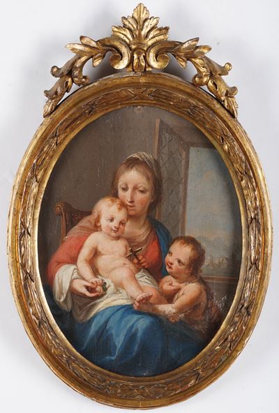 Scuola Veneta del XVIII Secolo Madonna con Bambino e San Giovannino