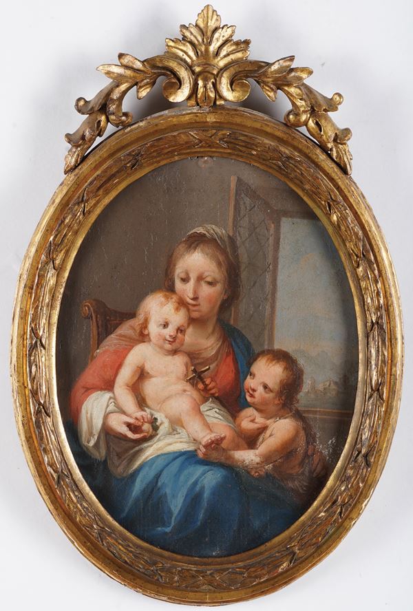Scuola veneta del XVIII secolo Madonna con Bambino e San Giovannino