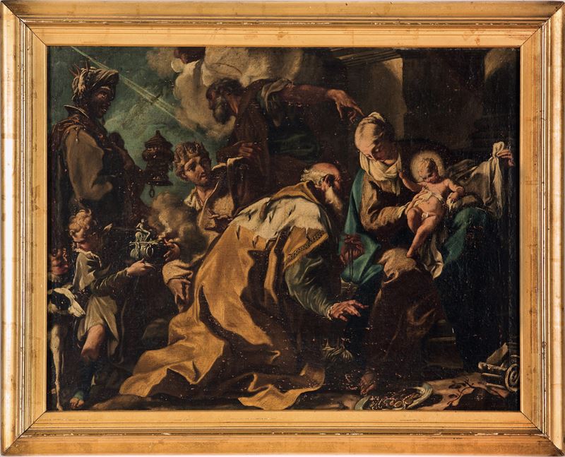 Giovan Battista Pittoni : Adorazione dei Magi  - olio su tela - Asta Pittura Antica - Cambi Casa d'Aste