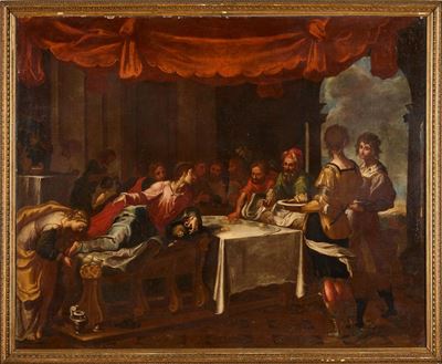 Cena in casa del fariseo, olio su tela