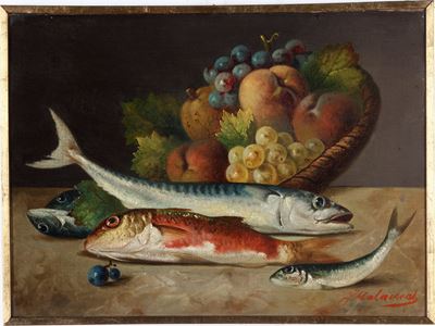 Natura Morta con Pesci e Frutta